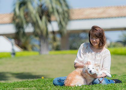 愛犬と館内散歩